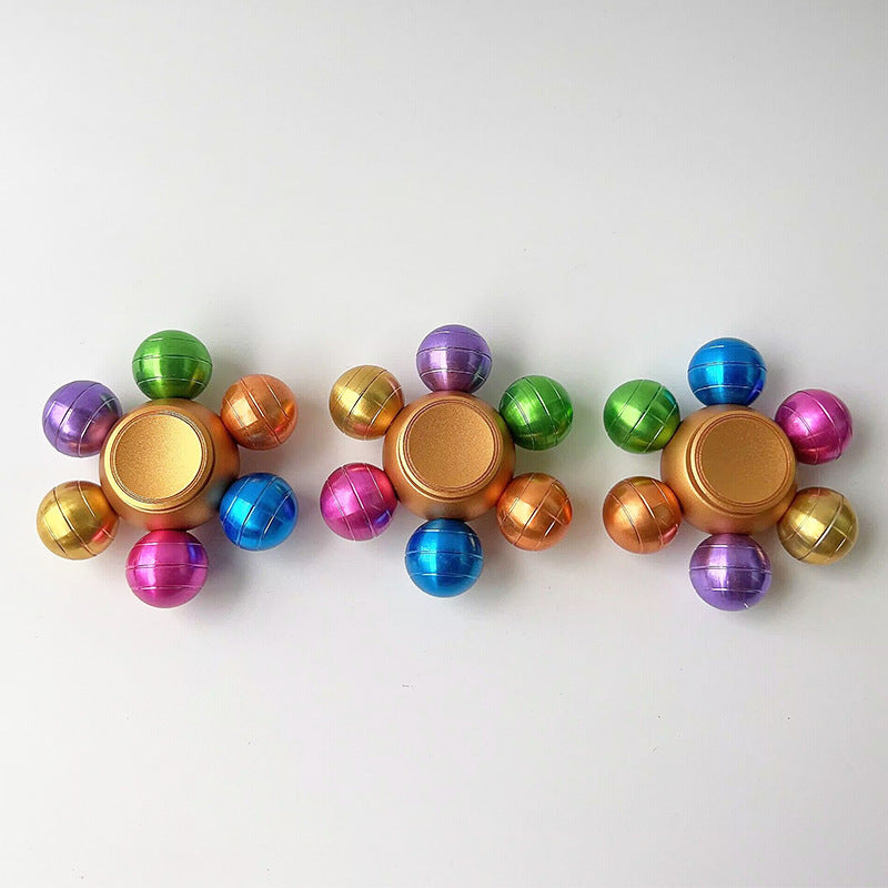 Six-Bead Colourful Fingertip Gyro | Zinc Alloy