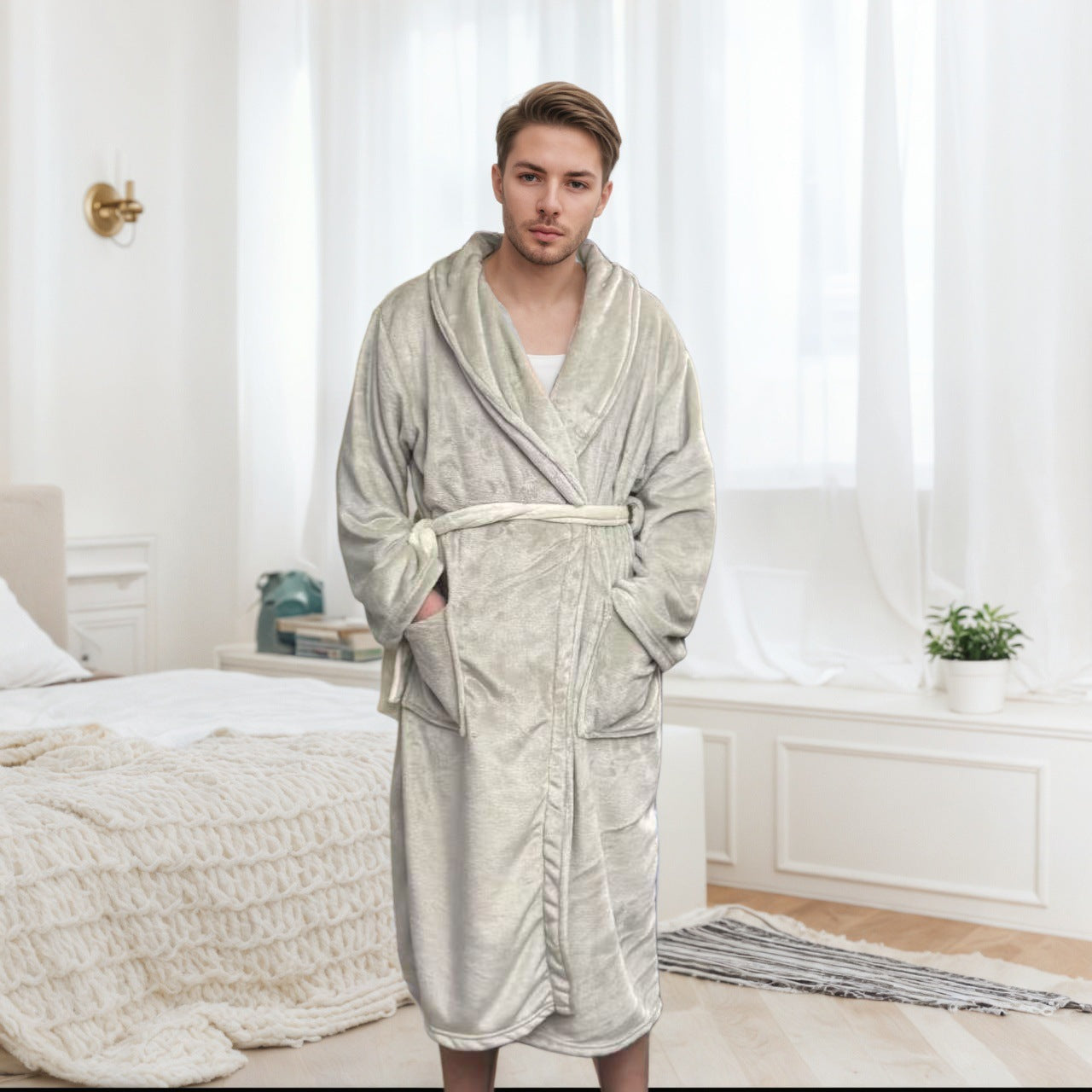 Couples Longline Bathrobe | Soft Polyester Robe