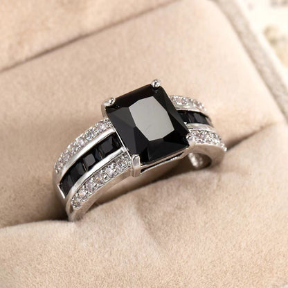 Retro Colour-Block Ring | Electroplated Alloy Fashion Ring for Women