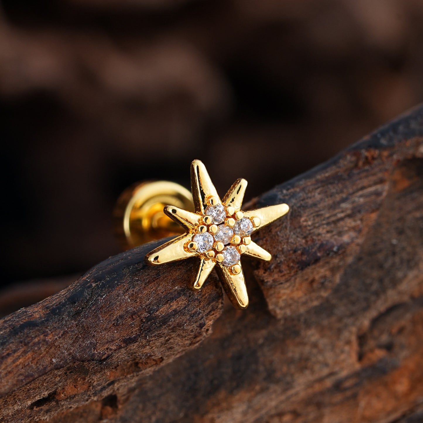Micro-Set Zircon Ear Cuff | Minimalist Stainless Steel Single Ear Stud