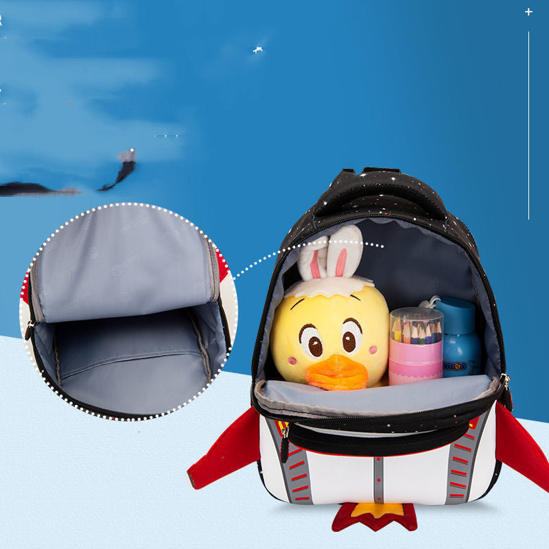 Toddler Astronaut Backpack – Cartoon Canvas Anti-Lost Bag, Ages 1–6