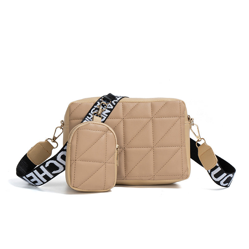 PU Leather Shoulder Bag & Wallet Set | 2-Piece | White, Black, Apricot
