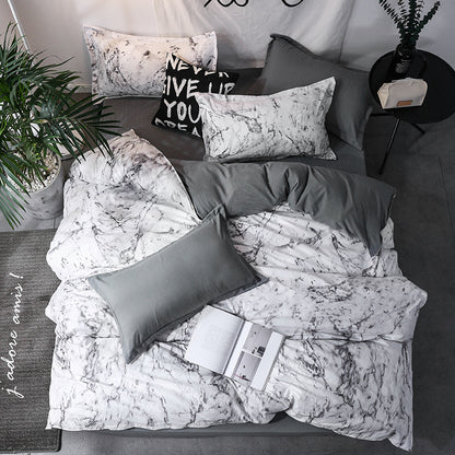 Geometric Ramie Duvet Cover Set – 3-Piece Antibacterial Bedding