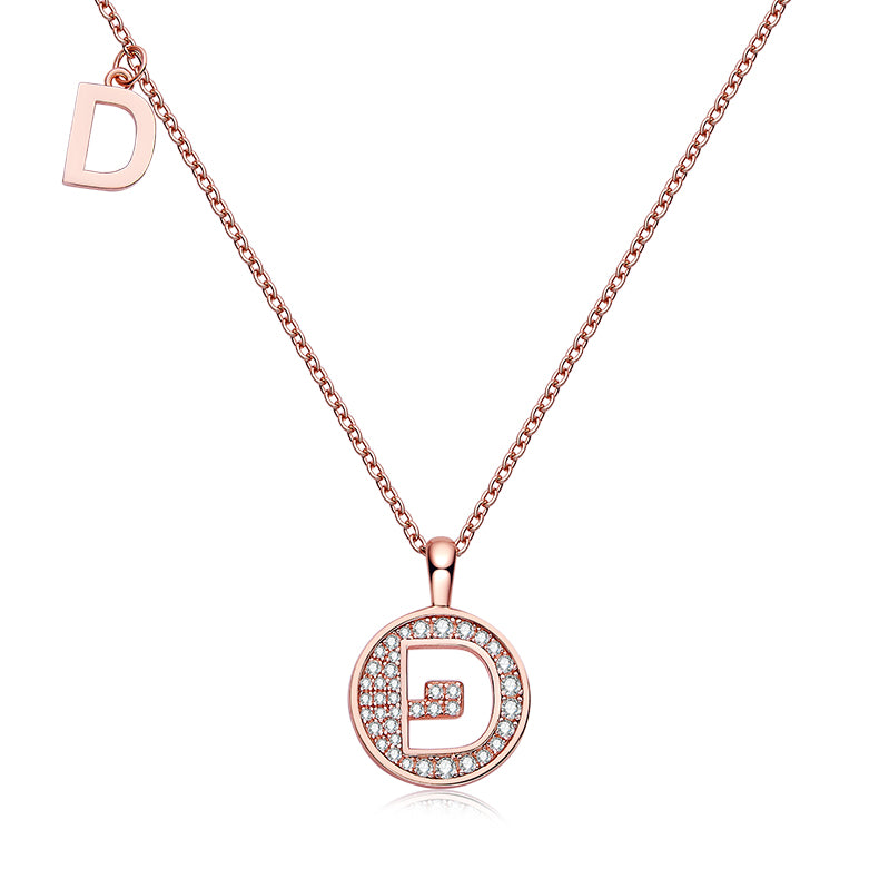 S925 Silver Moissanite Letter D Necklace | GRA Certified