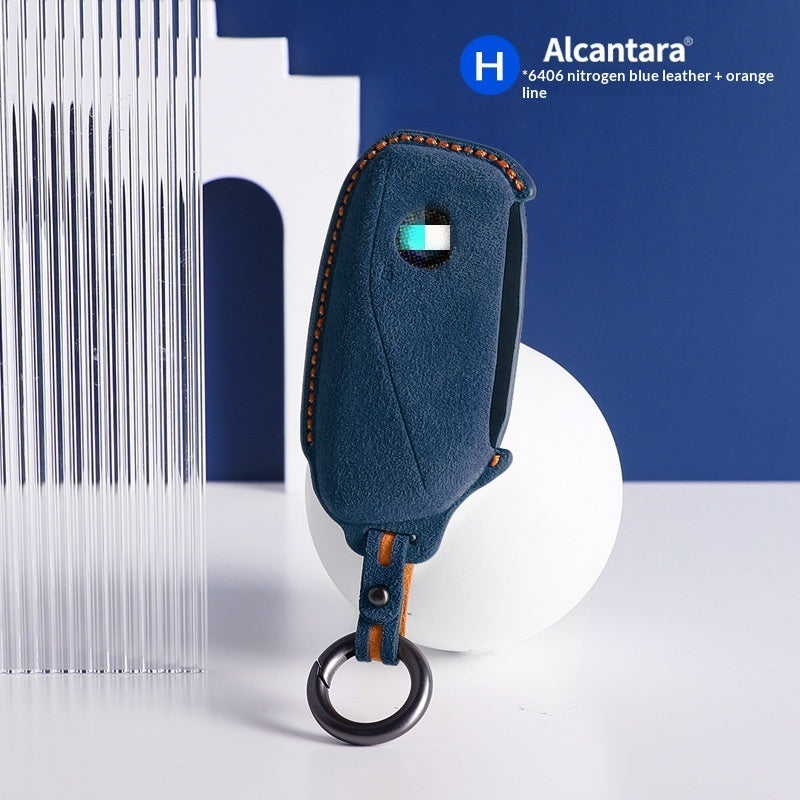 Suede Car Key Case with Keyring | BMW X5 X3 Key Cover