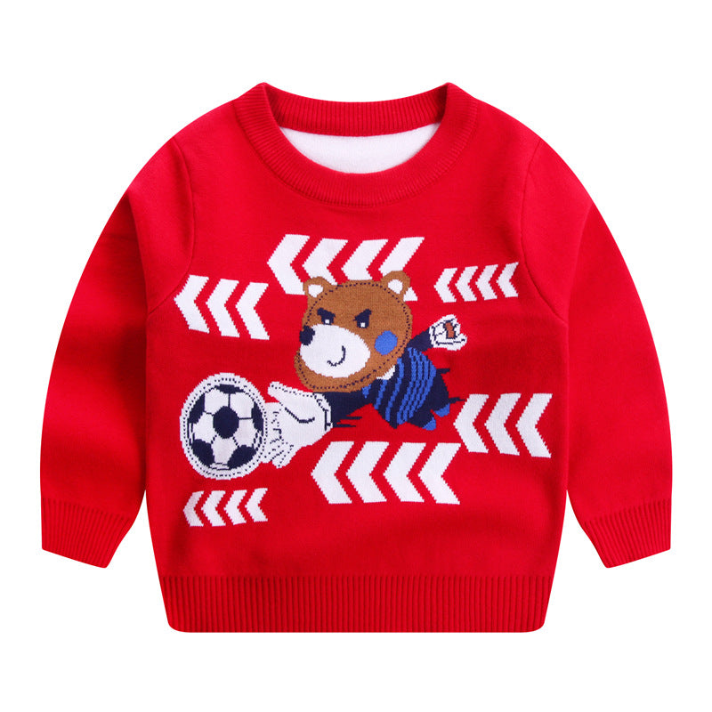 Children's Double-Layer Cotton Round Neck Sweatshirt