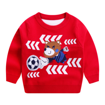 Children's Double-Layer Cotton Round Neck Sweatshirt