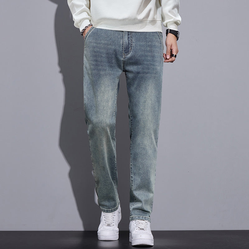 Men's Loose-Fit Straight-Leg Denim Jeans – Vintage Blue