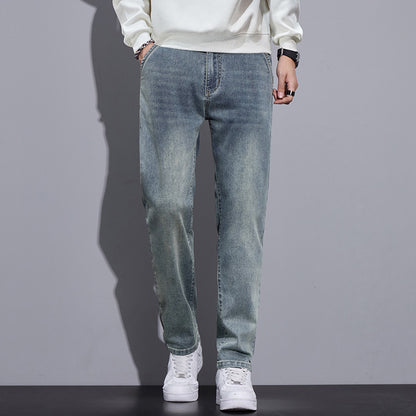 Men's Loose-Fit Straight-Leg Denim Jeans – Vintage Blue