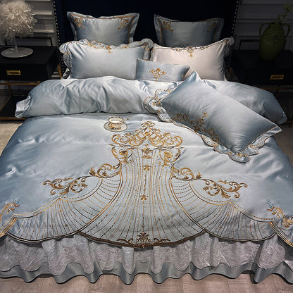 Pure Cotton Luxury 4-Piece Bedding Set – Duvet Cover with Bed Sheet or Skirt