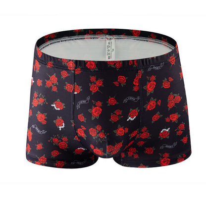 Men's Printed Milk Silk Boxer Briefs – 12 Designs Breathable Low-Waist