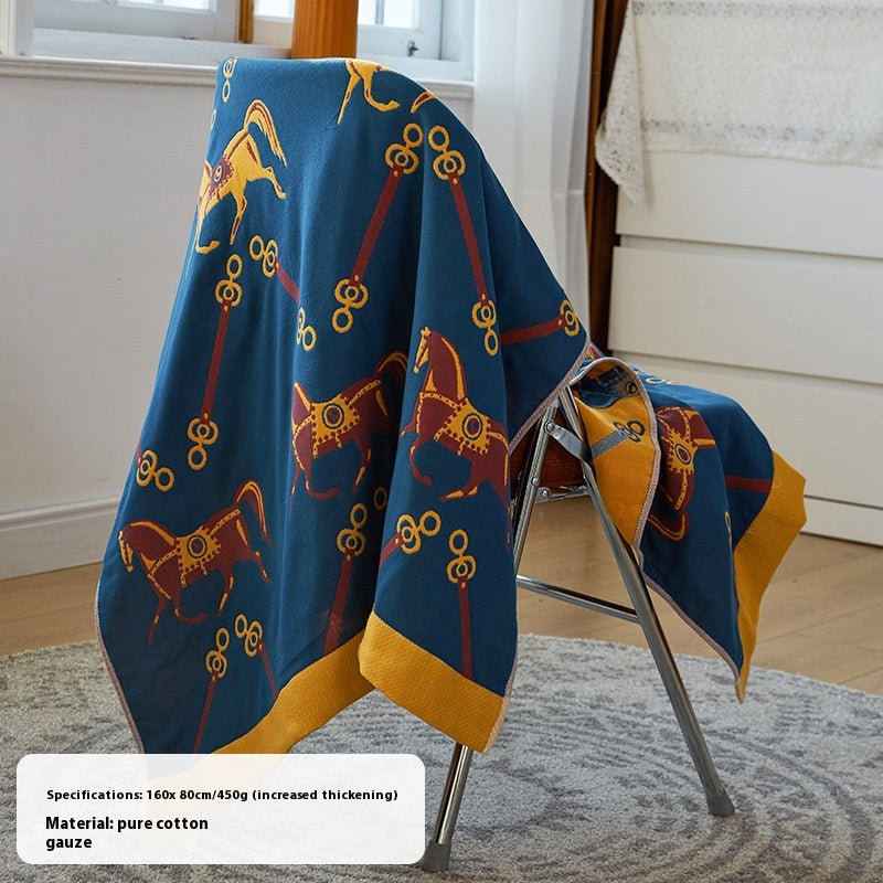 Bohemian Cotton Gauze Beach & Bath Towel | Oversized 160×80cm | 7 Designs