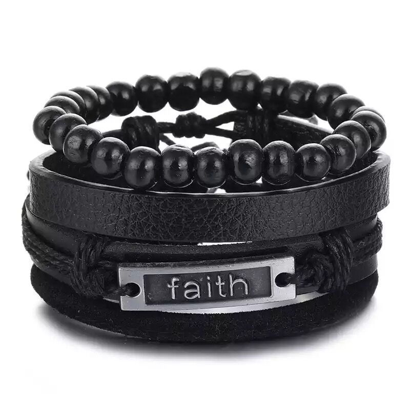 Men's Vintage Leather Bracelet – Woven & Knitted Styles, 30 Designs