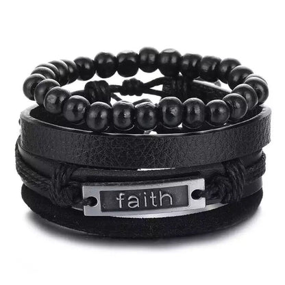 Men's Vintage Leather Bracelet – Woven & Knitted Styles, 30 Designs