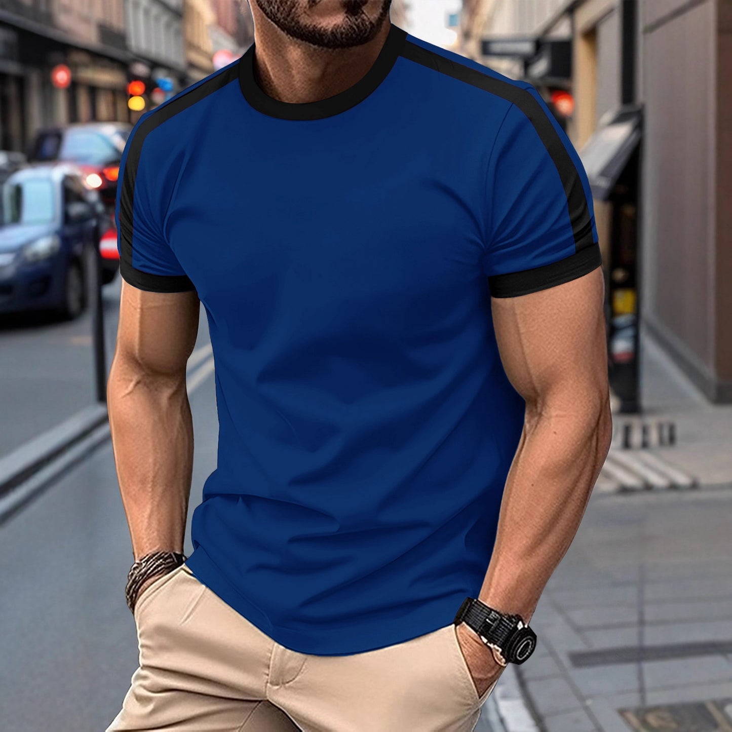 Men's Casual Short-Sleeve Mesh T-Shirt – Lightweight Polyester