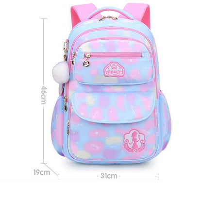 Girls' Primary School Backpack – Cute Korean Style Waterproof Nylon Bag