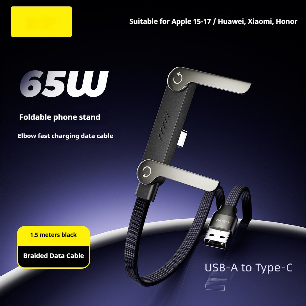 2-in-1 Fast Charging Cable with Foldable Stand | 30W / 65W / 240W | Type-C