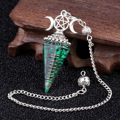 Hexagonal Pyramid Crystal Gemstone Pendant Necklace