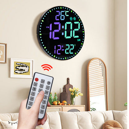 Smart WiFi LED Wall Clock with RGB Lighting & Alarm