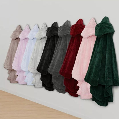 Hooded Cardigan Bathrobe | Thick Polyester | Free Size | Pink, Gray & Black
