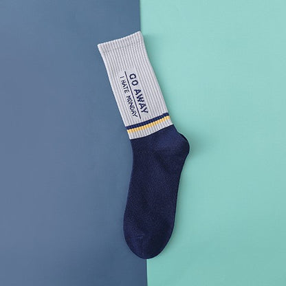 Men's Breathable Cotton Mid-Calf Socks – One Size | 6 Colours