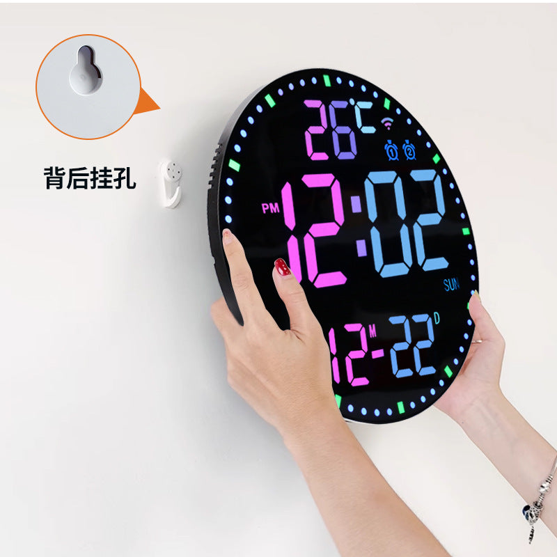 Smart WiFi LED Wall Clock with RGB Lighting & Alarm