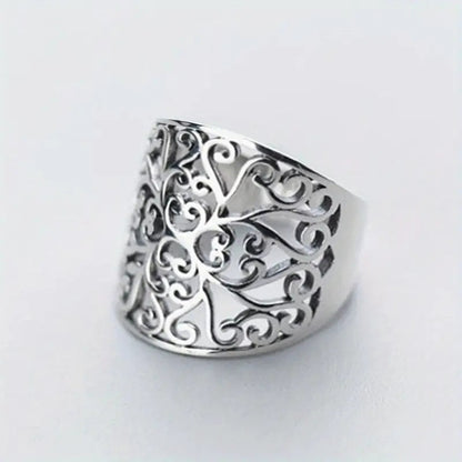 Geometric Openwork Diamond Pattern Ring | Electroplated Copper Unisex Ring