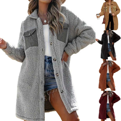 Women's Loose-Fit Mid-Length Coat – Thick Casual Overcoat | 5 Colours | S–XXL