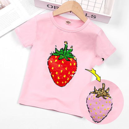Kids Colour-Changing Short Sleeve T-Shirt – Heat Reactive Glitter Print
