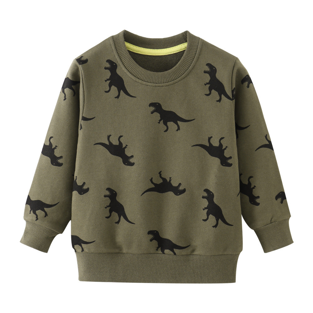 Boys Cartoon Cotton Crew Neck Sweater | Kids Knitwear