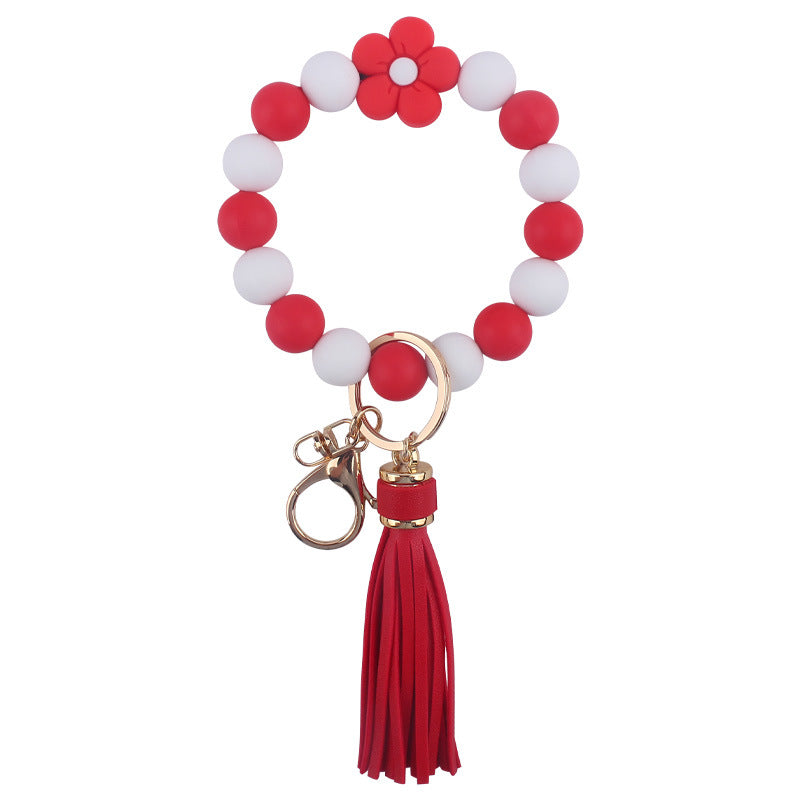 Silicone Flower Bracelet Keychain | 10 Colours