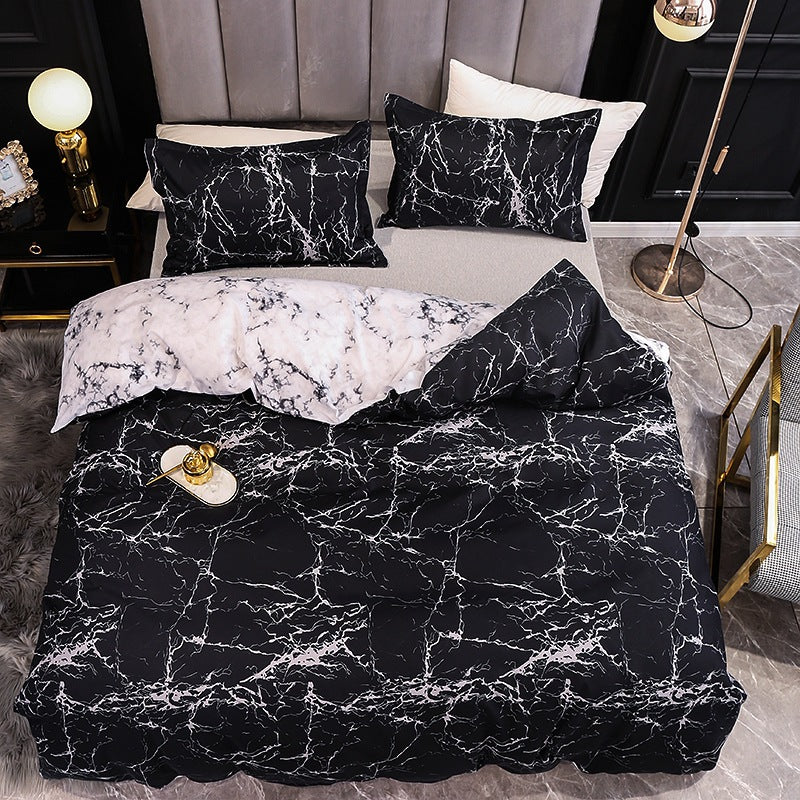 Reactive Print Brushed Microfibre Duvet Cover Set 3 Piece 210x210cm
