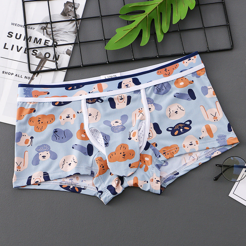 Men's Ice Silk Printed Boxer Briefs – Soft Nylon Knit Underwear 20 Designs