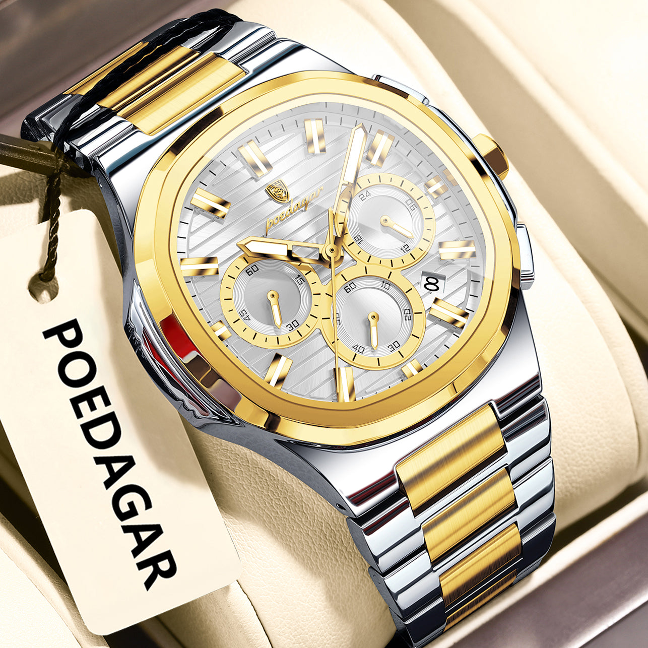 Men's Waterproof Luminous Quartz Watch – 45mm | 11 Colours