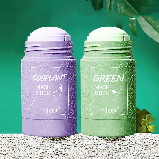 Solid Clay Face Mask Stick | Green Tea & Eggplant Formulas