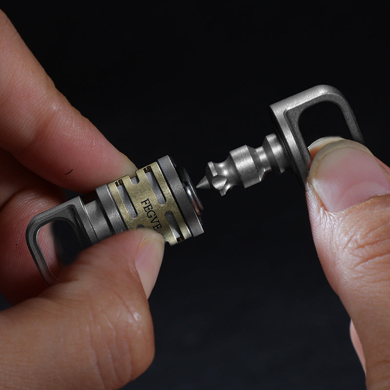 Titanium & Copper Quick-Release Swivel Keychain