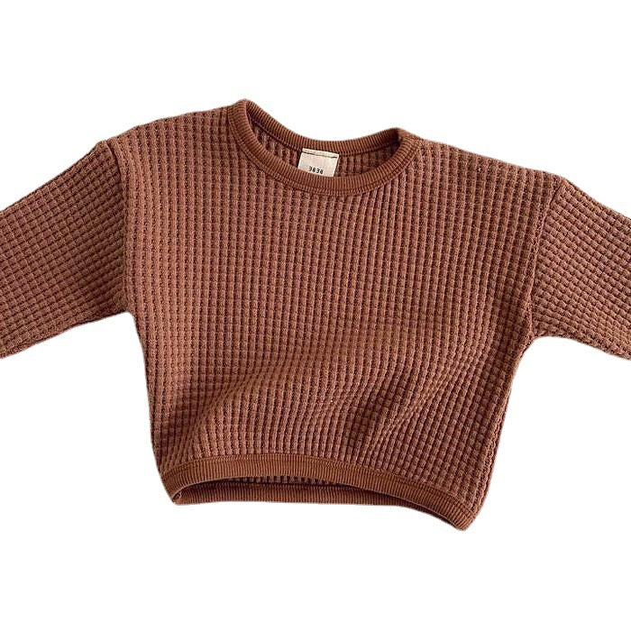 Baby & Toddler Waffle Knit Cotton Pullover | 3 Colours, 80–90cm