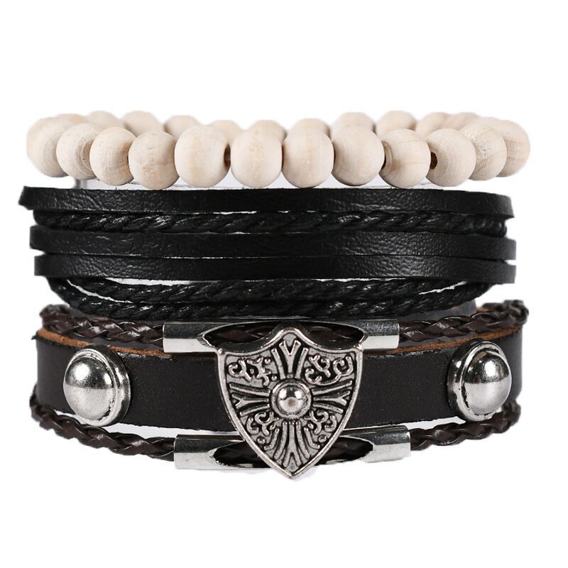 Men's Vintage Leather Bracelet – Woven & Knitted Styles, 30 Designs