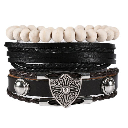 Men's Vintage Leather Bracelet – Woven & Knitted Styles, 30 Designs