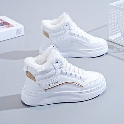 Women's Plush-Lined Lace-Up Mid-Height Casual Shoes | Height Boosting | EU 35-40