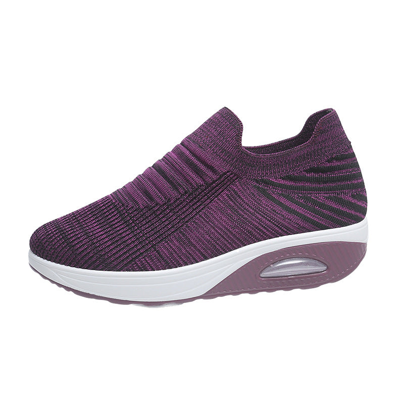 Women's Mesh Wedge Heel Trainers | Breathable Colour Block Shoes