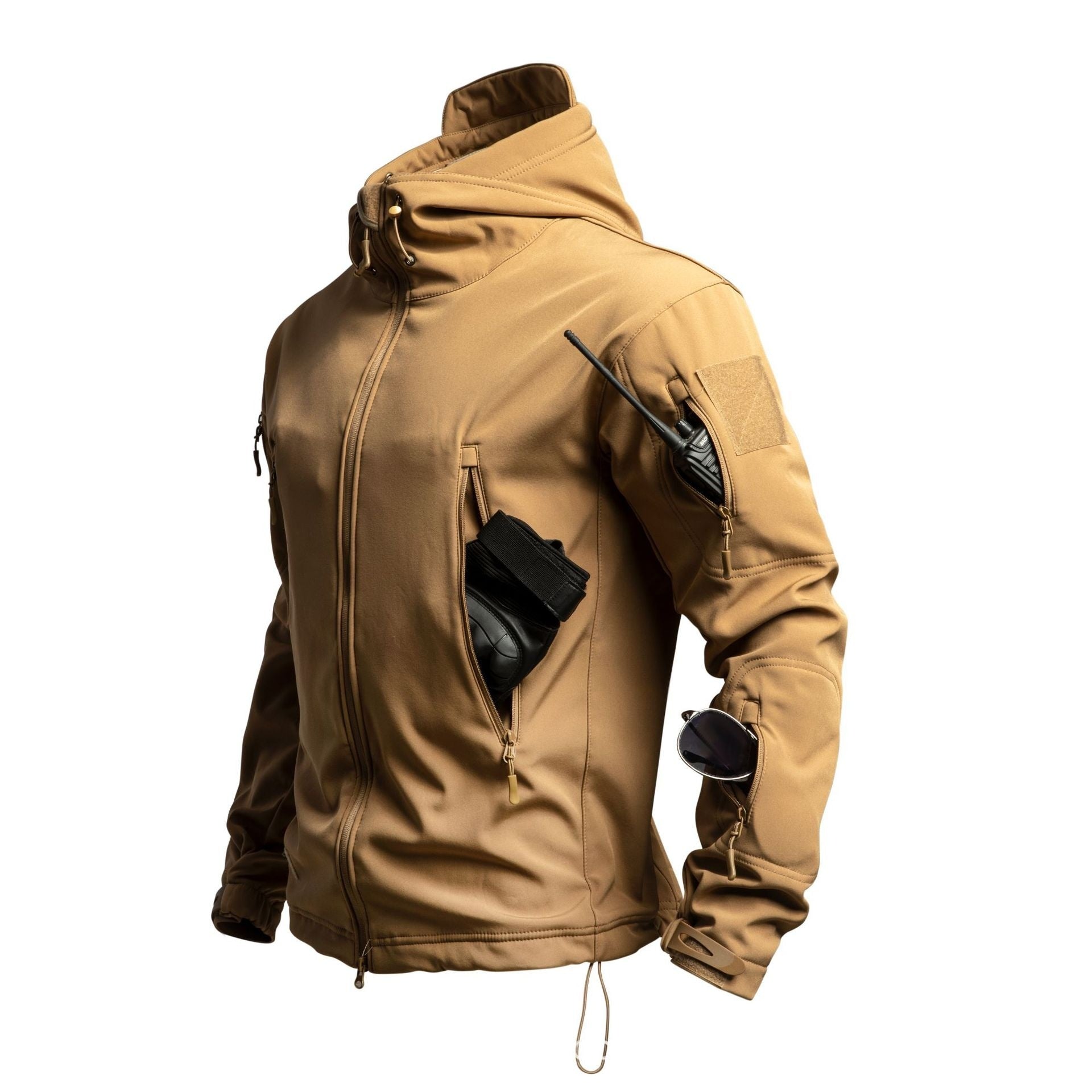 Men's Sharkskin Softshell Hooded Jacket | Waterproof Windproof Outdoor Coat