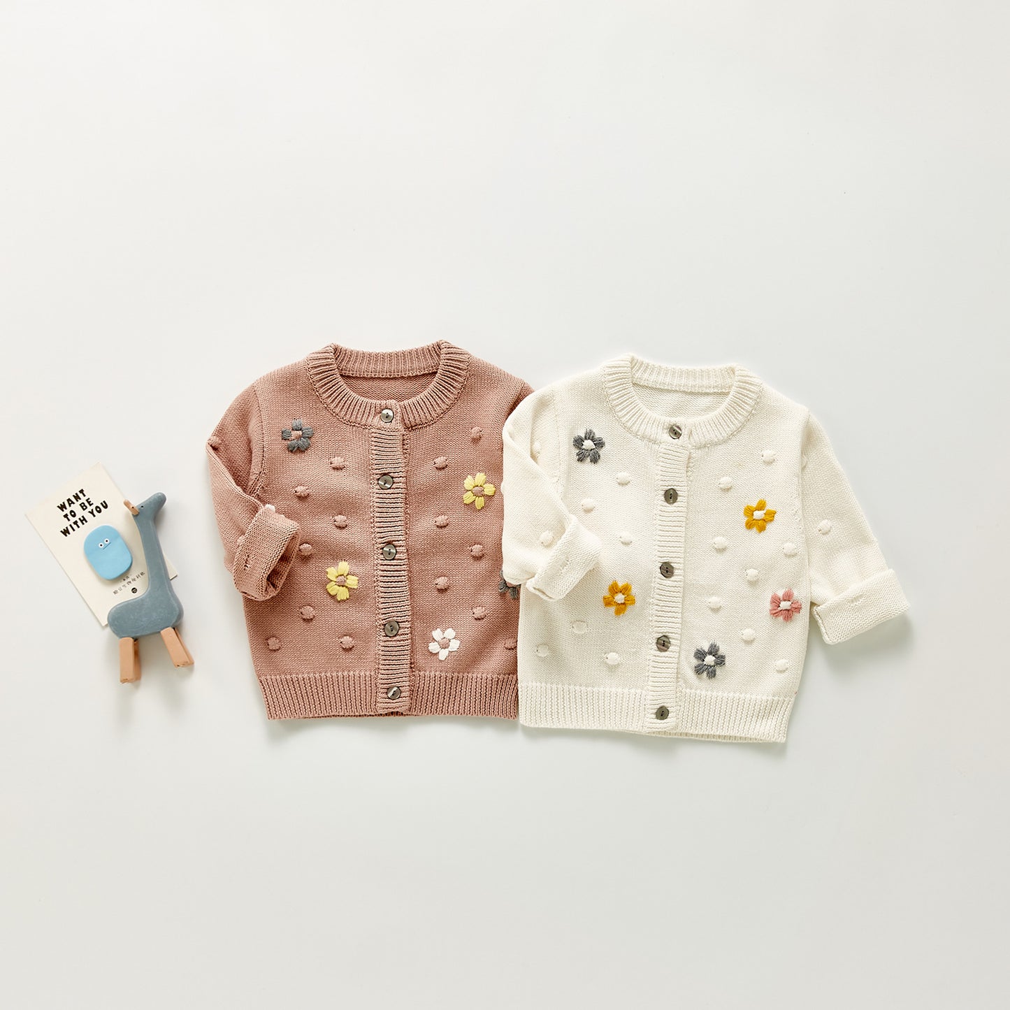 Baby Girls Knitted Cotton Cardigan – Infant & Toddler Jacket