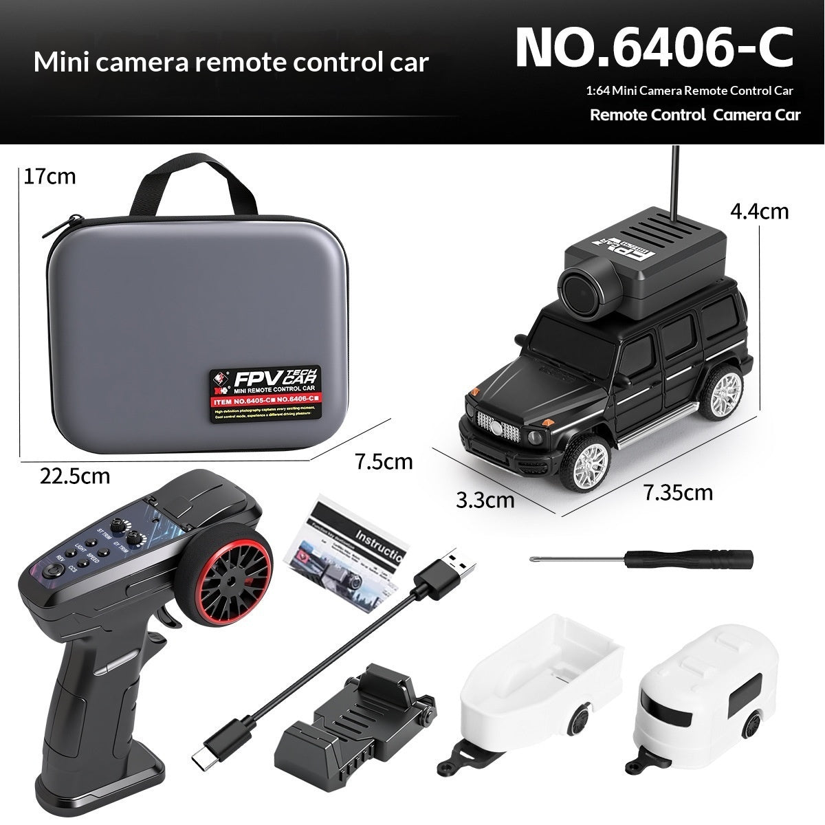 Mini FPV RC Car with Camera – HD Image Transmission Self-Stabilising 4 Colours