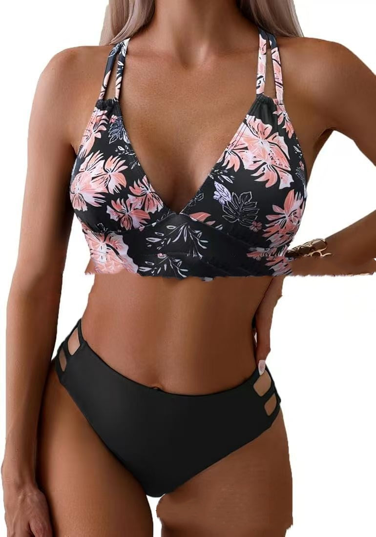 Women's V-Neck Halter Bikini Set | Two-Piece Swimsuit