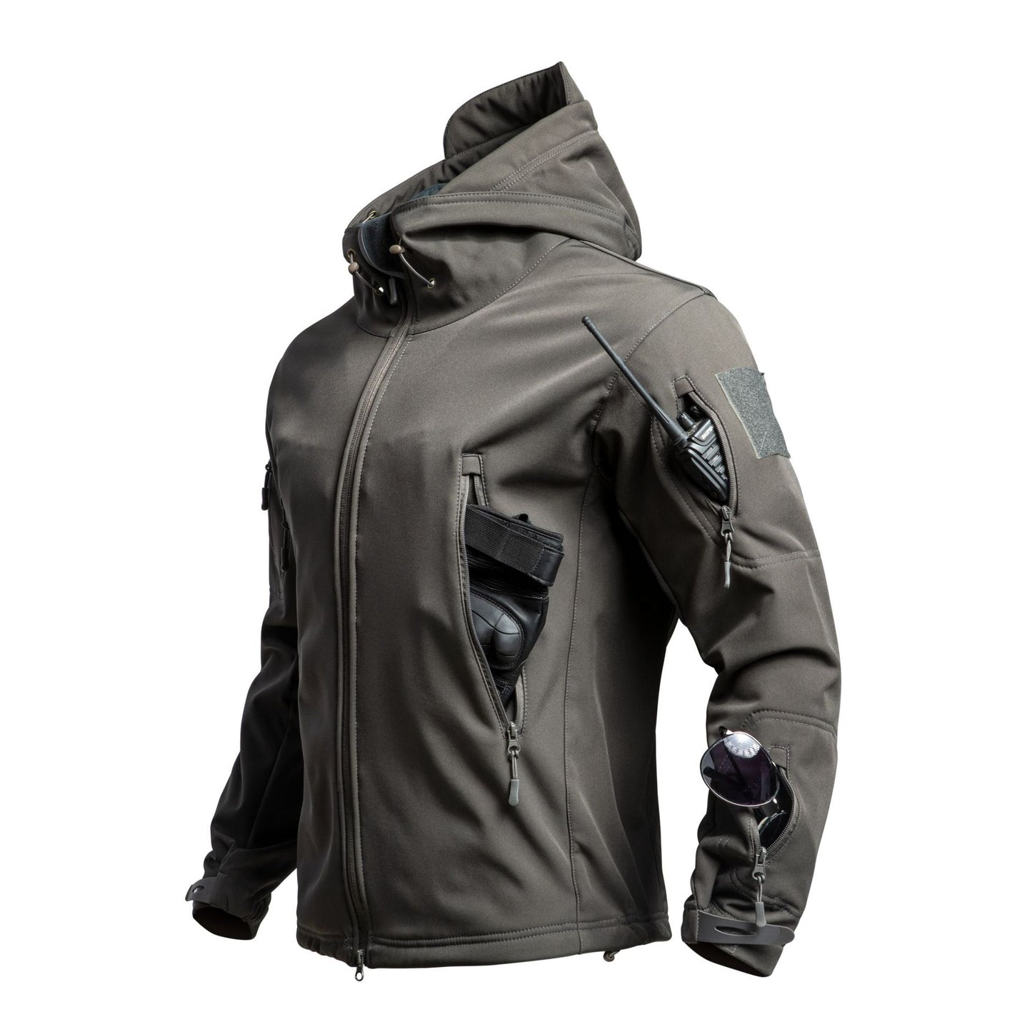 Men's Sharkskin Softshell Hooded Jacket | Waterproof Windproof Outdoor Coat