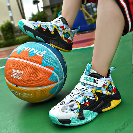 Boys' Mesh Basketball Trainers – Breathable, EU 31–40