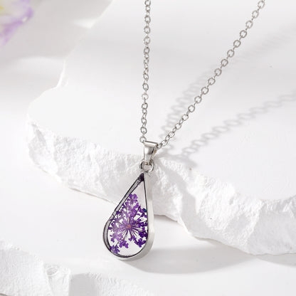 Dried Flower Waterdrop Jewellery | Resin Botanical Necklace & Earrings