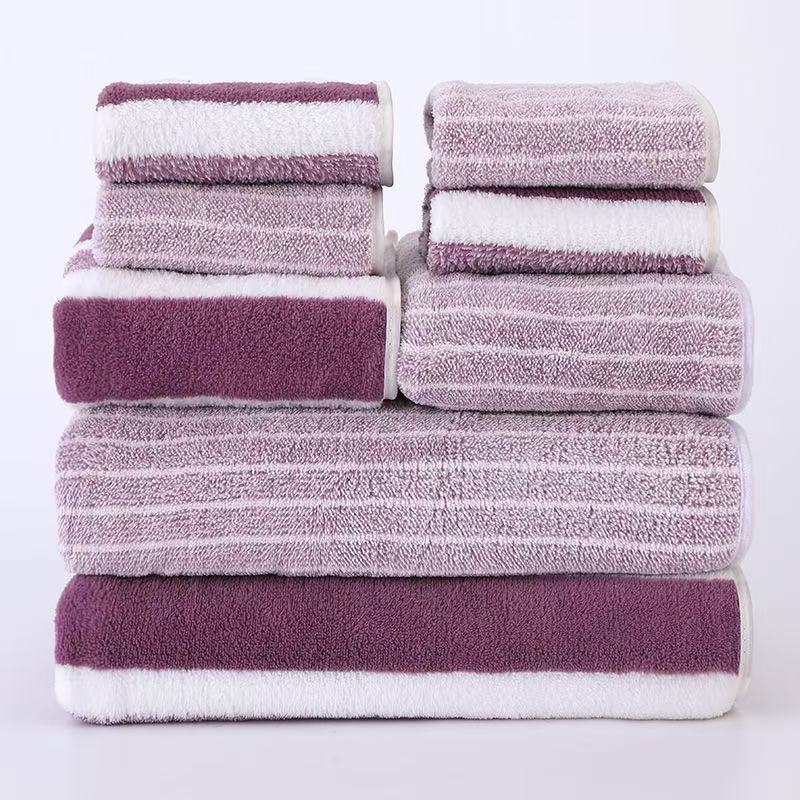 Coral Fleece 8-Piece Towel Set | Bath, Hand & Face Towels | 5 Colours