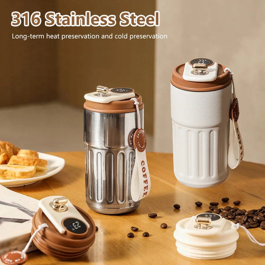 Smart Digital Insulated Tumbler — 316 Stainless Steel Vacuum Flask, 450ml